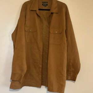 Men's Suede Workwear Shirt Jacket - Tan